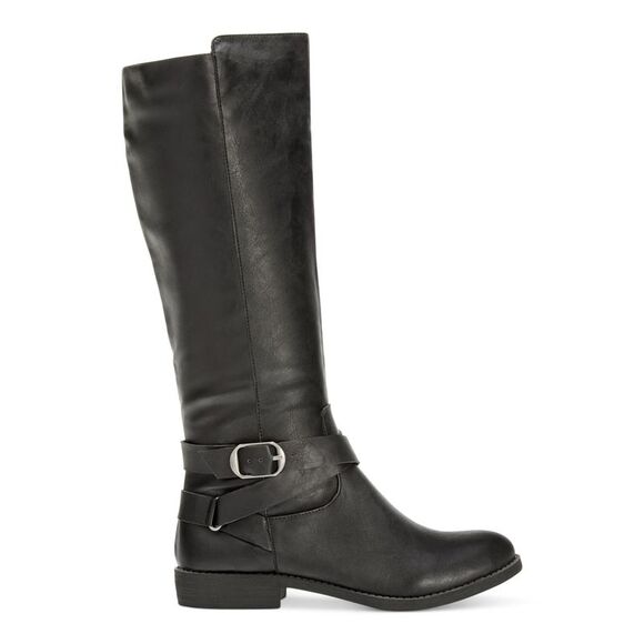STYLE & COMPANY Womens Black Ankle Strap Buckle Accent Round Toe Zip-Up Boots 5 - Picture 2 of 4
